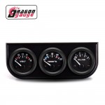 Automobile refitted instrument water temperature oil pressure voltage triple meter black side 52mm