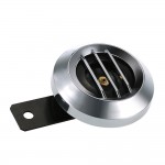 Black speaker with grid chrome plated cover