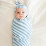 Newborn cotton stripe bandage fetal cap 2-piece set