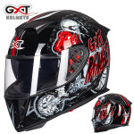 GXT helmet electric motorcycle helmet full cover motorcycle helmet men's summer breathable anti fog double lens four sea