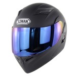 Soman helmet dumb black with color film men's and women's universal double lens full helmet safety helmet for riding