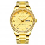 Waterproof business diamond inlaid gold men's Watch