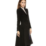 Woolen coat lapel Suit Cufflink pleated dovetail women's wool coat