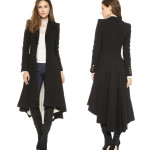 Woolen coat lapel Suit Cufflink pleated dovetail women's wool coat