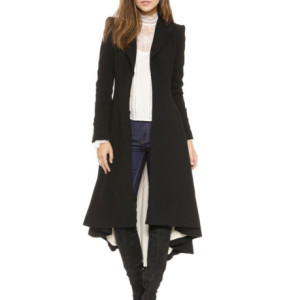 Woolen coat lapel Suit Cufflink pleated dovetail women's wool coat