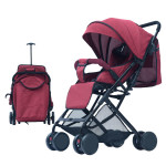 Super portable baby stroller is easy to carry, can sit and lie down, three folding belt pull rod can get on the plane BB