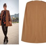 Fashion 2-color cloak coat tweed coat female