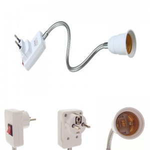 E27 screw socket lamp cap with switch