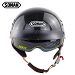 Soman carbon fiber motorcycle helmet half helmet four seasons Harley crown prince helmet
