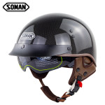 Soman carbon fiber motorcycle helmet half helmet four seasons Harley crown prince helmet