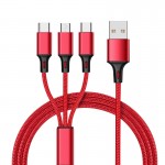 USB cable metal one pull three in one data cable