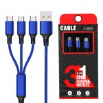 USB cable metal one pull three in one data cable