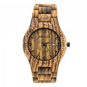 Bestell fashion men's Wooden watch quartz machine calendar luminous