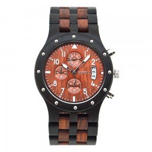 Large dial six pin fashionable men's Wooden Watch
