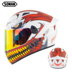 Motorcycle helmet double lens large tail full helmet men and women four seasons riding personality dot standard