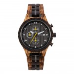 Wooden watch men's stainless steel back cover