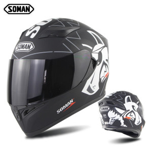 Soman helmet male electric vehicle helmet double lens full cover personalized locomotive safety helmet