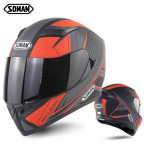 Soman helmet male electric vehicle helmet double lens full cover personalized locomotive safety helmet
