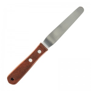 Metal wax adjusting knife with wooden handle