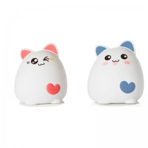USB rechargeable silicone night light love cat