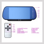 12-24V seven inch rear view HD digital display two-way video input SD card MP5 function