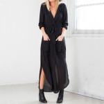 Sexy loose long sleeved coat dress