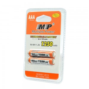 Two cartridge aaa7 1250mah Ni MH rechargeable batteries