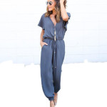 V-neck sexy cross strap Jumpsuit women's wear