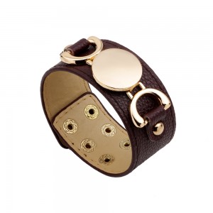 Wide leather lady Bracelet