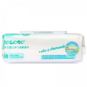 Bocoso baby wipes 100 piece package with cover