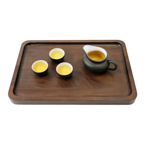 Black walnut wooden tray rectangular coffee and tea wooden dinner plate
