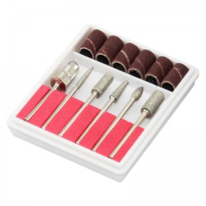 Nail sanding head set with 6 pieces