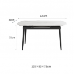 Italian light luxury rock plate dining table 1.35m