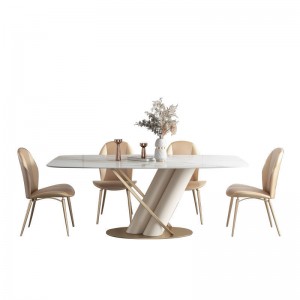 Italian light luxury rock plate dining table 1.4m