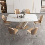 Italian light luxury rock plate dining table 1.4m