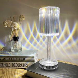 Crystal Rose Rechargeable Portable Touch Bedside Lamp Table Lamp For Living Room Bedroom Decoration