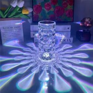 Crystal Table Lamp With Battery Portable Touch Change Color