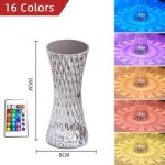 Crystal Table Lamp Rechargeable Touch Colorful Atmosphere Light