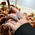 Personalized exaggerated butterfly sterling silver ring