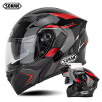 Soman helmet motorcycle riding uncovering helmet double lens universal helmet for men and women in four seasons