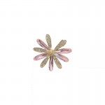 Crystal glass small daisy flower brooch