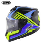 Soman motorcycle helmet double lens full helmet for men and women sm961 motorcycle helmet with color film ECE standard