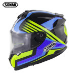 Soman motorcycle racing helmet men's and women's outdoor riding double lens full helmet ECE standard