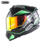 ECE standard soman961 motorcycle full helmet motorcycle riding double lens full cover helmet with color film