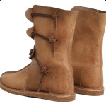 Round head flat bottom men's large boots