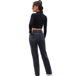 Denim straight trousers