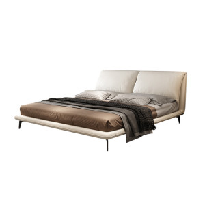 Italian minimalist leather bed 1.8m soft bag double bed