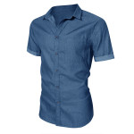 Men's Denim Short Sleeve Shirt non iron