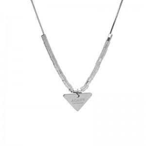 Titanium steel triangle small square necklace