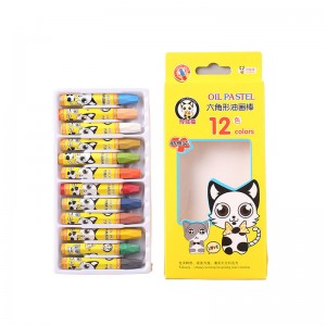 Cartoon hexagonal oil stick 12 color children's painting pen